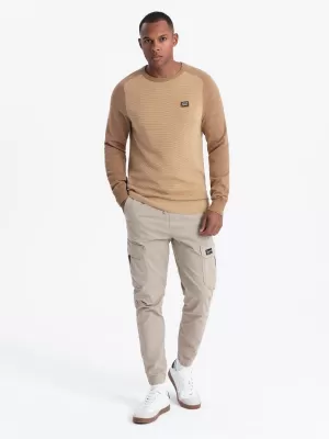 Pánský svetr OMBRE OM-SWSW-0121 BROWN