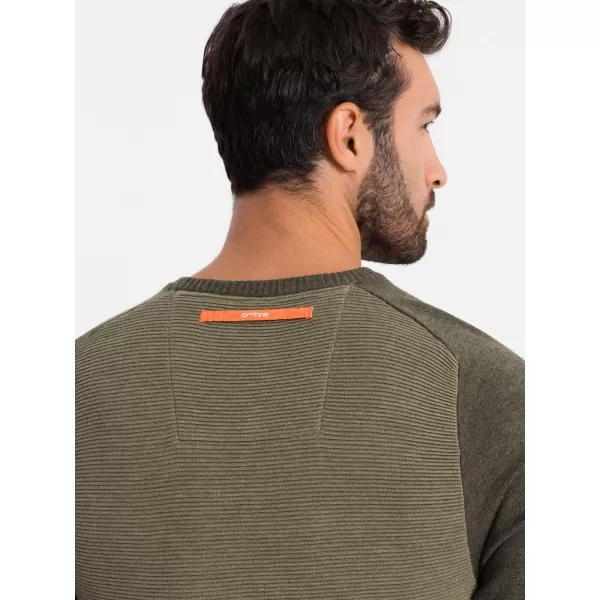  Pánský svetr OMBRE OM-SWSW-0121 OLIVE 