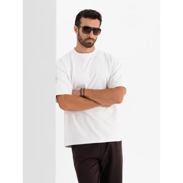  Pánské triko OMBRE OM-TSBC-0234 CREAM 