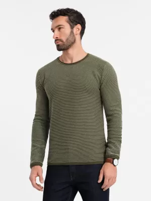 Pánský svetr OMBRE OM-SWSW-0118 OLIVE