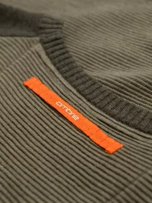 Pánský svetr OMBRE OM-SWSW-0121 OLIVE