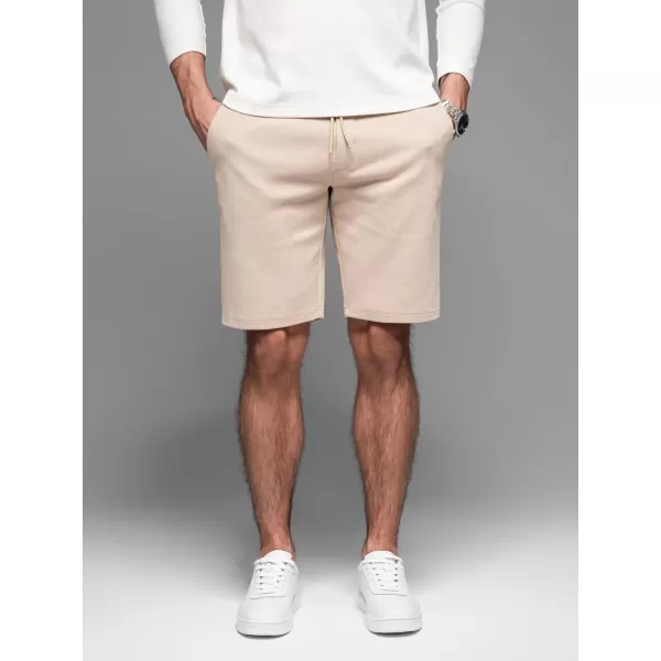  Pánské kraťasy OMBRE OM-SRCS-0168 BEIGE 
