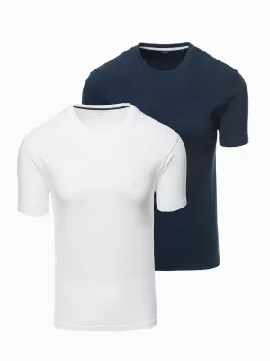 Pánské triko OMBRE OM-TSBS-0232 WHITE/NAVY