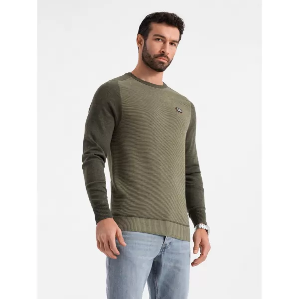  Pánský svetr OMBRE OM-SWSW-0121 OLIVE 