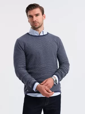 Pánský svetr OMBRE OM-SWSW-0118 NAVY BLUE