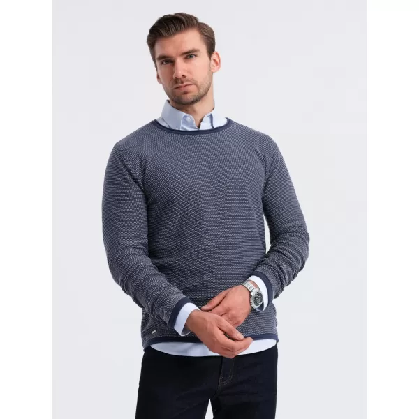  Pánský svetr OMBRE OM-SWSW-0118 NAVY BLUE 