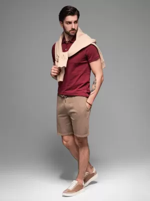 Pánské kraťasy OMBRE OM-SRWS-0122 LIGHT BROWN