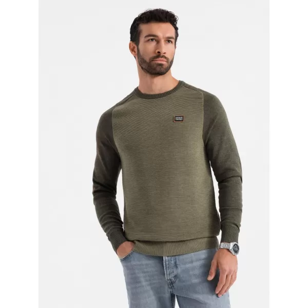  Pánský svetr OMBRE OM-SWSW-0121 OLIVE 