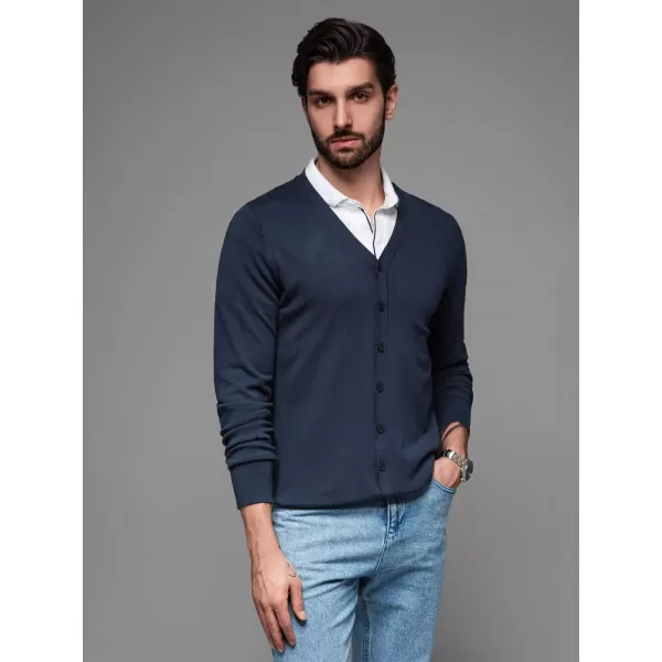  Pánský cardigan OMBRE OM-SWCD-0126 NAVY BLUE 