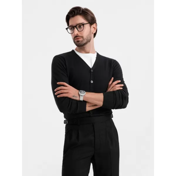  Pánský cardigan OMBRE OM-SWCD-0126 BLACK 