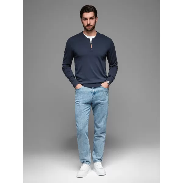  Pánský svetr OMBRE OM-SWZS-0124 NAVY BLUE 