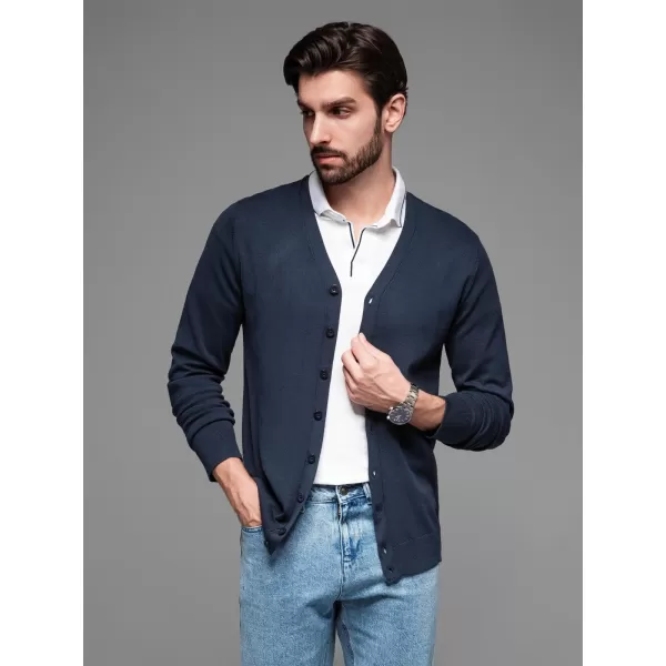  Pánský cardigan OMBRE OM-SWCD-0126 NAVY BLUE 