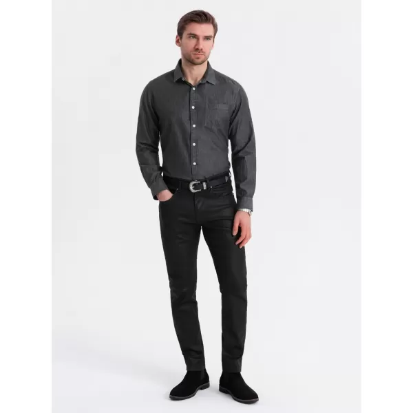  Pánská košile OMBRE OM-SHDS-0181 BLACK 