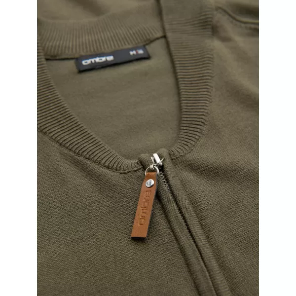  Pánský svetr OMBRE OM-SWZS-0124 OLIVE 
