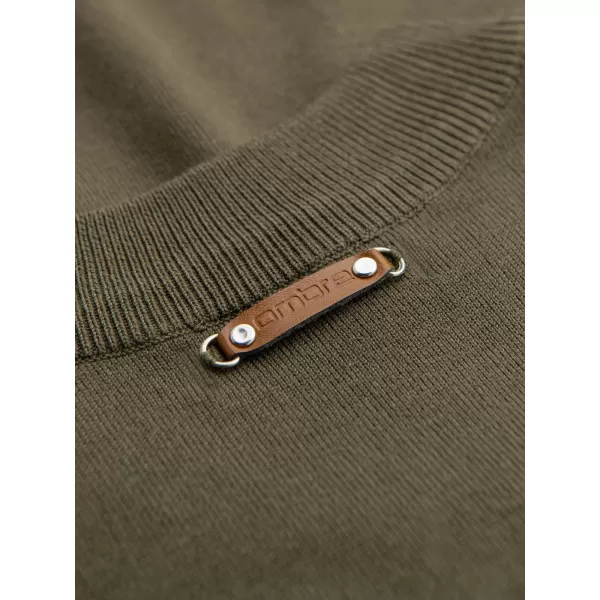  Pánský svetr OMBRE OM-SWZS-0124 OLIVE 