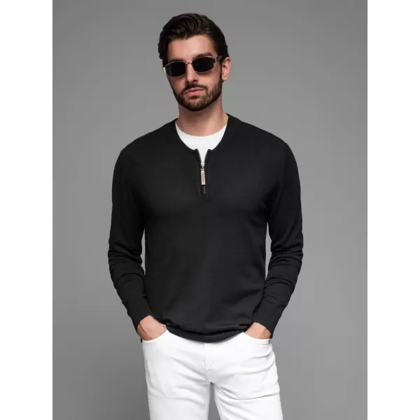  Pánský svetr OMBRE OM-SWZS-0124 BLACK 