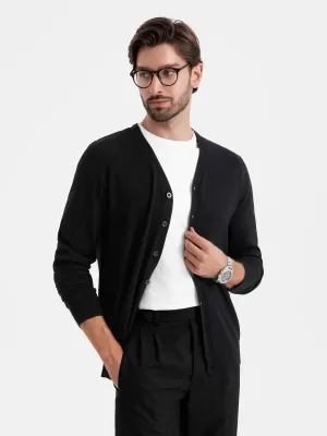 Pánský cardigan OMBRE OM-SWCD-0126 BLACK