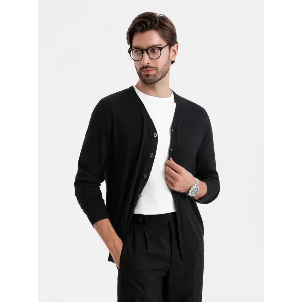  Pánský cardigan OMBRE OM-SWCD-0126 BLACK 
