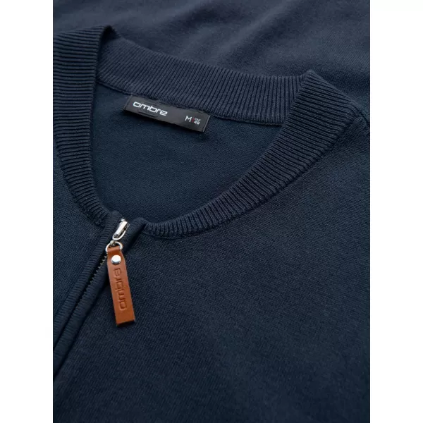  Pánský svetr OMBRE OM-SWZS-0124 NAVY BLUE 