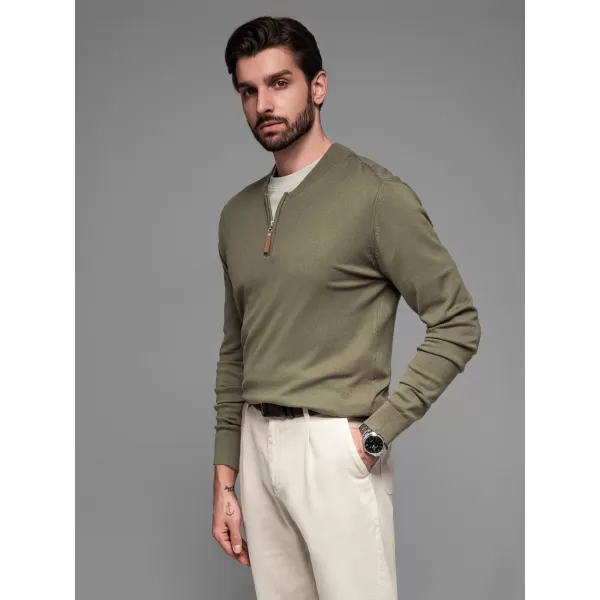  Pánský svetr OMBRE OM-SWZS-0124 OLIVE 