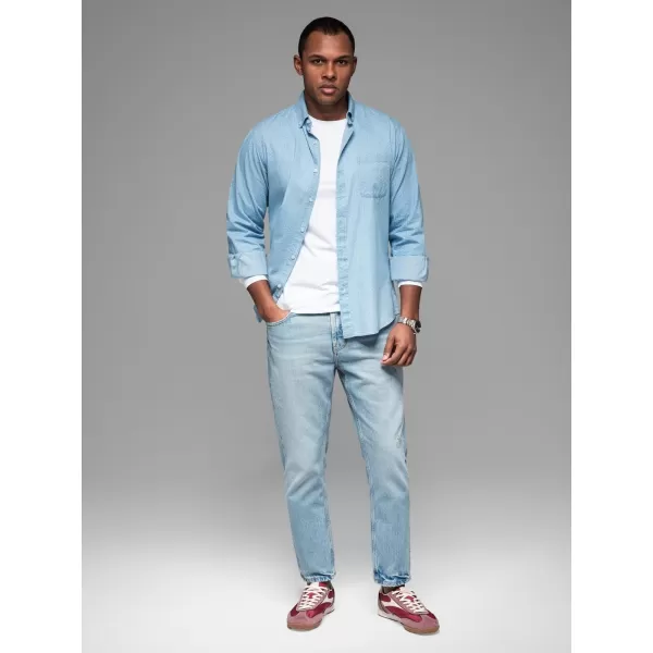  Pánská košile OMBRE OM-SHDS-0179 LIGHT BLUE 