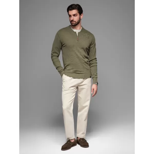  Pánský svetr OMBRE OM-SWZS-0124 OLIVE 