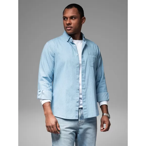  Pánská košile OMBRE OM-SHDS-0179 LIGHT BLUE 