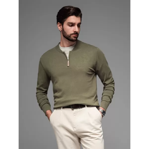  Pánský svetr OMBRE OM-SWZS-0124 OLIVE 