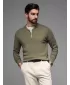 Pánský svetr OMBRE OM-SWZS-0124 OLIVE