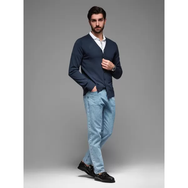  Pánský cardigan OMBRE OM-SWCD-0126 NAVY BLUE 