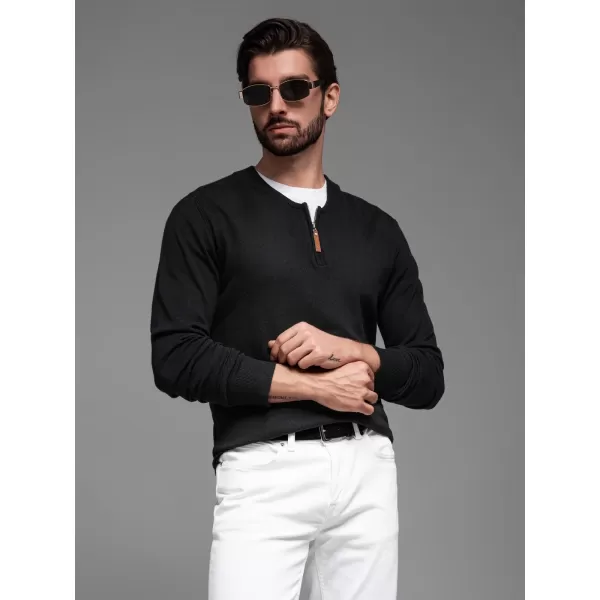  Pánský svetr OMBRE OM-SWZS-0124 BLACK 