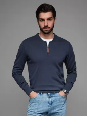 Pánský svetr OMBRE OM-SWZS-0124 NAVY BLUE