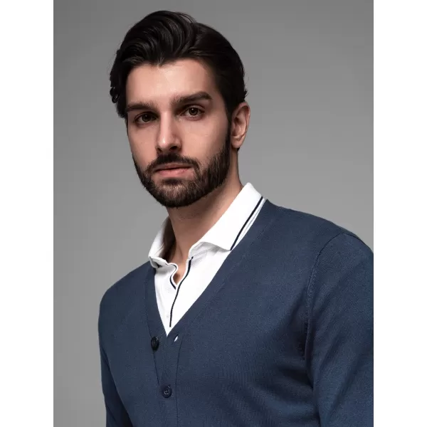  Pánský cardigan OMBRE OM-SWCD-0126 NAVY BLUE 