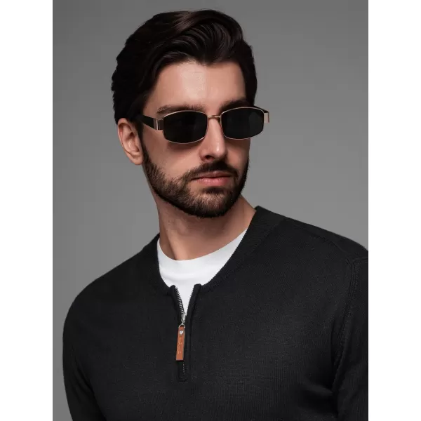  Pánský svetr OMBRE OM-SWZS-0124 BLACK 