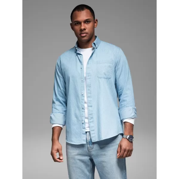  Pánská košile OMBRE OM-SHDS-0179 LIGHT BLUE 