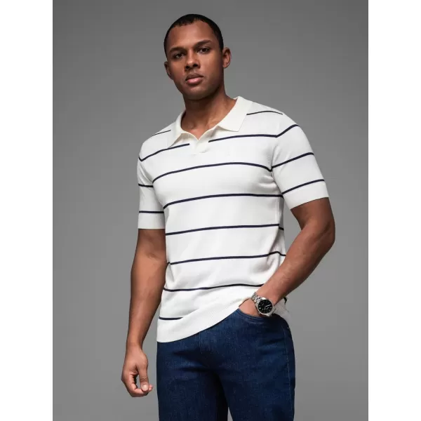  Pánské triko s límečkem OMBRE OM-POSS-0145 WHITE AND NAVY 