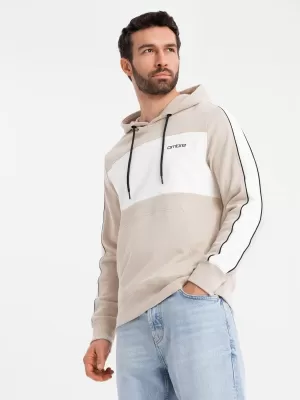 Pánská mikina OMBRE OM-SSNZ-0225 BEIGE