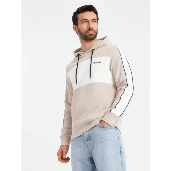  Pánská mikina OMBRE OM-SSNZ-0225 BEIGE 