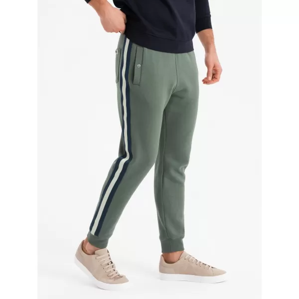  Pánské tepláky OMBRE OM-PASK-0258 OLIVE 