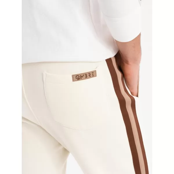  Pánské tepláky OMBRE OM-PASK-0258 CREAM 