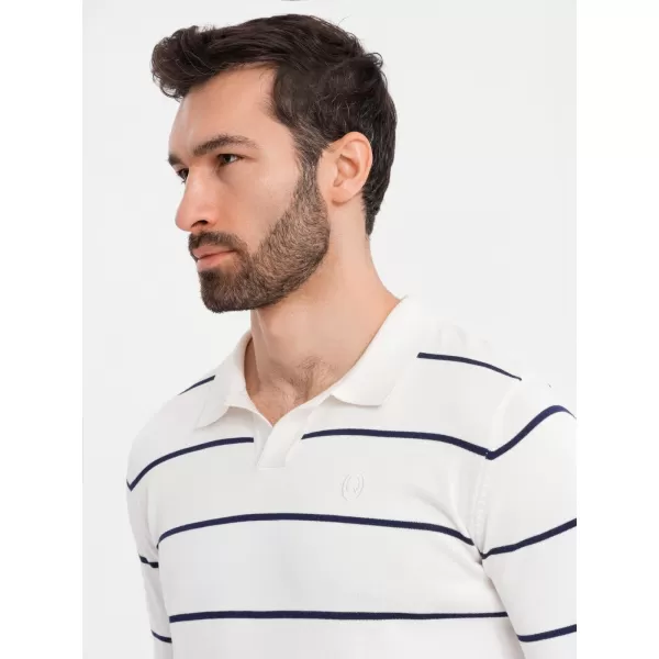  Pánské triko s límečkem OMBRE OM-POLS-0146 WHITE AND NAVY BLUE 