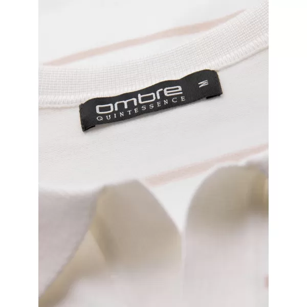  Pánské triko s límečkem OMBRE OM-POLS-0146 WHITE AND BEIGE 