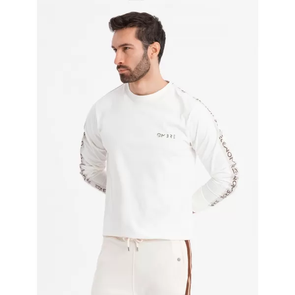  Pánské triko OMBRE OM-LSCL-0127 BROKEN WHITE 