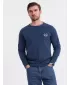 Pánské triko OMBRE OM-LSCL-0128 DARK BLUE