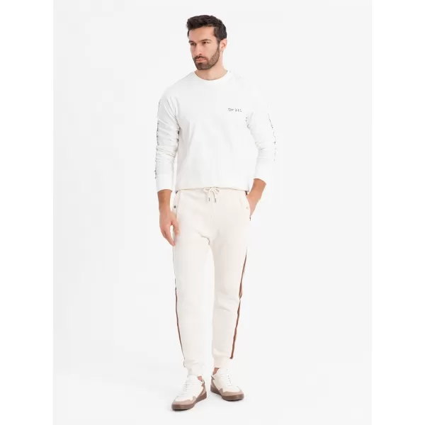 Pánské triko OMBRE OM-LSCL-0127 BROKEN WHITE 