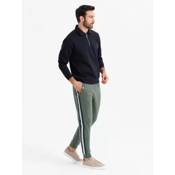  Pánské tepláky OMBRE OM-PASK-0258 OLIVE 