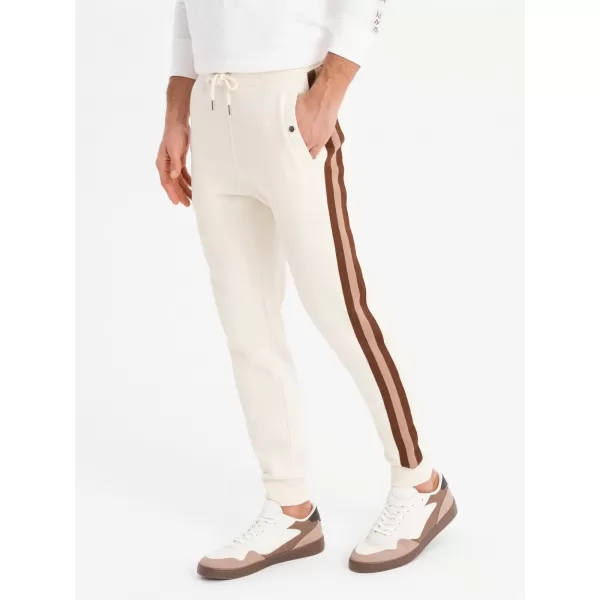  Pánské tepláky OMBRE OM-PASK-0258 CREAM 