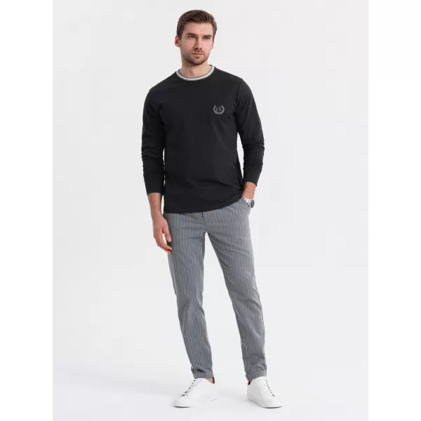  Pánské triko OMBRE OM-LSCL-0128 BLACK 