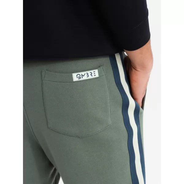  Pánské tepláky OMBRE OM-PASK-0258 OLIVE 