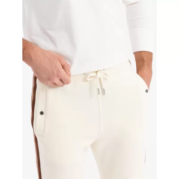  Pánské tepláky OMBRE OM-PASK-0258 CREAM 